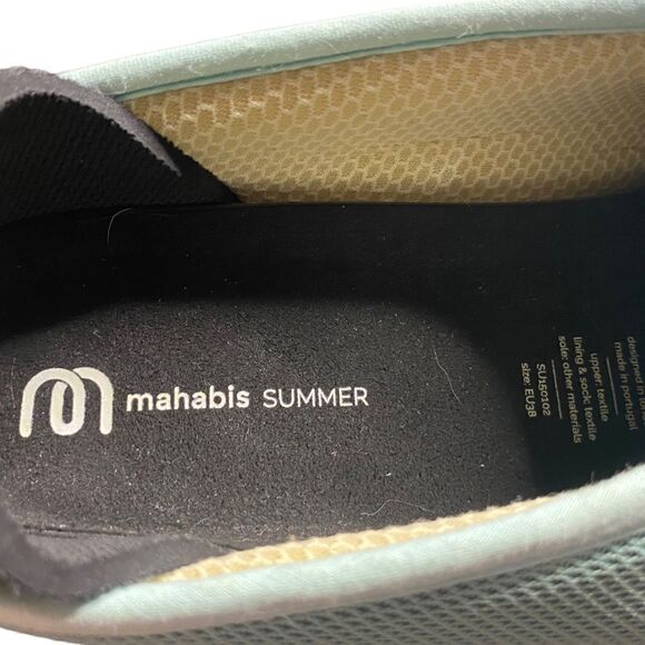 Mahabis Summer Sz US 7.5 Turquoise Removable Insole Slip On Flats Mesh Shoes - Picture 9 of 9